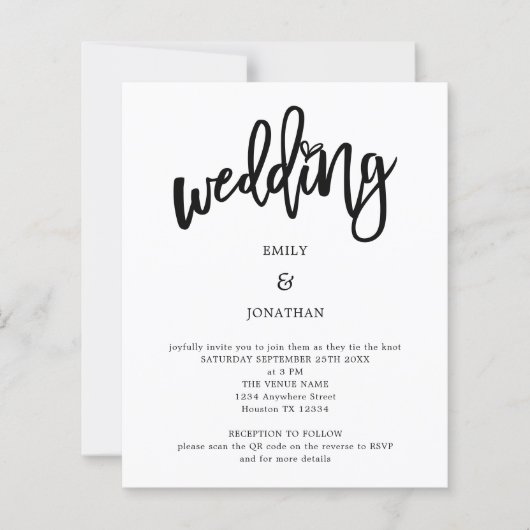 Künstlerisches Script QR Code Einladung (Vorderseite)