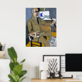 Künstlerisches Selbstportrait Poster (Heimbüro)