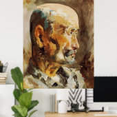 Künstlerisches Selbstportrait Poster (Heimbüro)