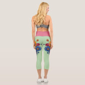 Künstlerisches Set schöner Blume Capri Leggings (Rückseite)