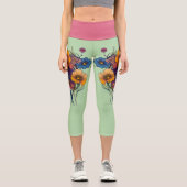 Künstlerisches Set schöner Blume Capri Leggings (Vorderseite)