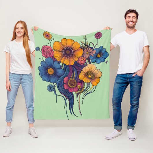 Künstlerisches Set schöner Blume Fleecedecke (Beispiel)