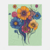 Künstlerisches Set schöner Blume Fleecedecke (Vorderseite)