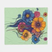 Künstlerisches Set schöner Blume Fleecedecke (Vorderseite (Horizontal))