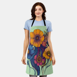 Künstlerisches Set schöner Blume Schürze