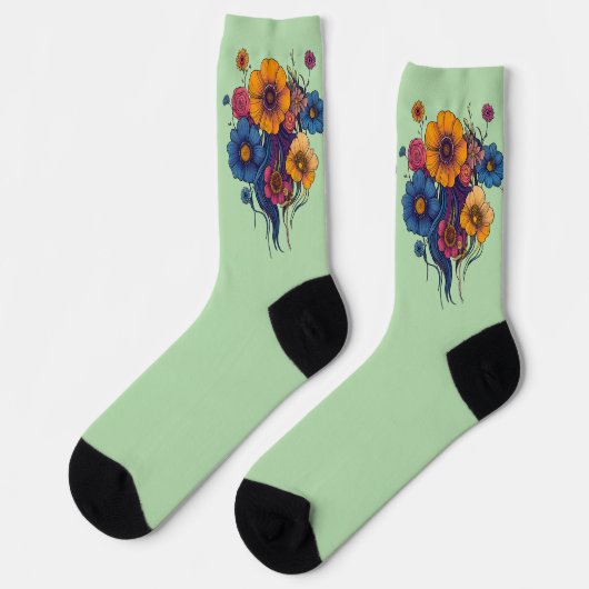 Künstlerisches Set schöner Blume Socken (Linkes Detail)