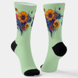 Künstlerisches Set schöner Blume Socken