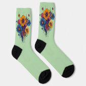 Künstlerisches Set schöner Blume Socken (Rechts)