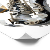 Künstlerisches Silber ABSTRACT ART Design Poster (Ecke)