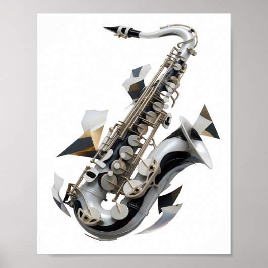 Künstlerisches Silber ABSTRACT ART Design Poster (Vorne)
