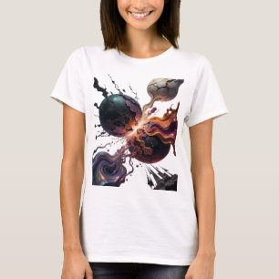 Künstlerisches Silber ABSTRACT ART Design v2 T-Shirt