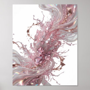 Künstlerisches Silber ABSTRACTE KUNST Abstrakte Ge Poster