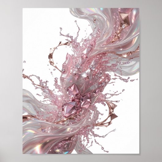 Künstlerisches Silber ABSTRACTE KUNST Abstrakte Ge Poster (Vorne)