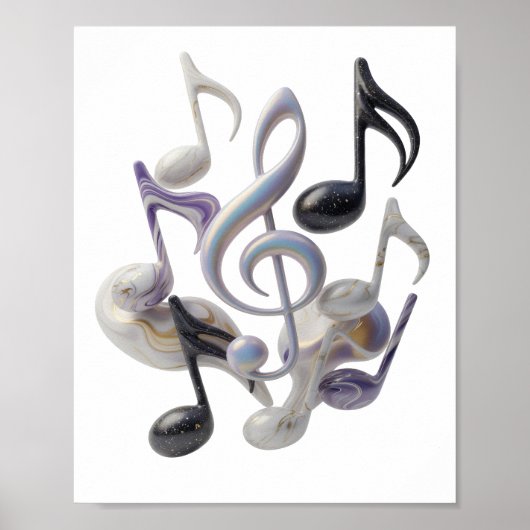 Künstlerisches Silber ABSTRACTE KUNST Grafikdesign Poster (Vorne)