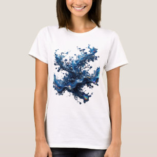 Künstlerisches Silber ABSTRACTE KUNST Maßgeschneid T-Shirt