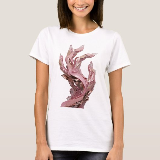 Künstlerisches Silber ABSTRACTE KUNST Moderne Gest T-Shirt (Vorderseite)