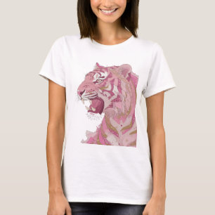 Künstlerisches Silber-PINK-TIGER-Zitat-Design T-Shirt