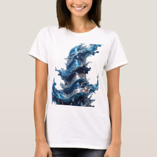 Künstlerisches Silber-WASSERSPRITZER-Zitat-Shirt T-Shirt