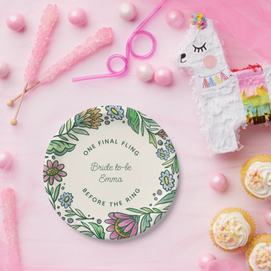 Künstlerisches skandinavisches Folklorefloral Brau Pappteller (Party)