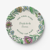 Künstlerisches skandinavisches Folklorefloral Brau Pappteller (Vorderseite)