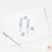 Künstlerisches Snychro Schwimmteam Girls blaues Mu Runder Aufkleber (Umschlag)