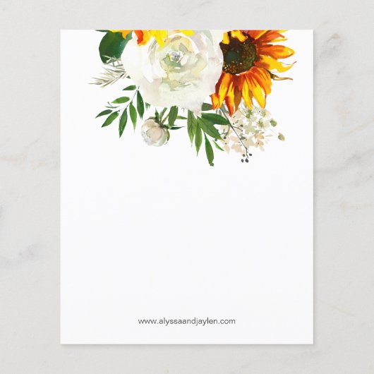 Künstlerisches Sonnenblumenessen Probe Abendessen (Rückseite)