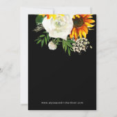 Künstlerisches Sonnenblumenfest Probe Dinner - Sch Einladung (Rückseite)