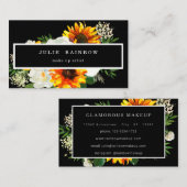 Künstlerisches Sonnenblumenschwarz Visitenkarte (Vorne/Hinten)