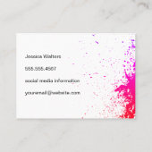 Künstlerisches Spatter expressive Bright Visitenkarte (Rückseite)