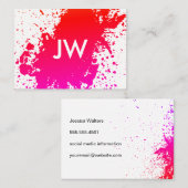 Künstlerisches Spatter expressive Bright Visitenkarte (Vorne/Hinten)