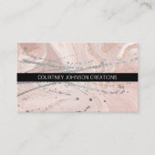 künstlerisches Spatter | Rosa Marmor Visitenkarte (Vorderseite)