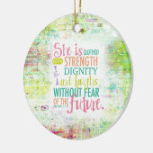 Künstlerisches Sprichwort-31:25 Keramikornament (Links)