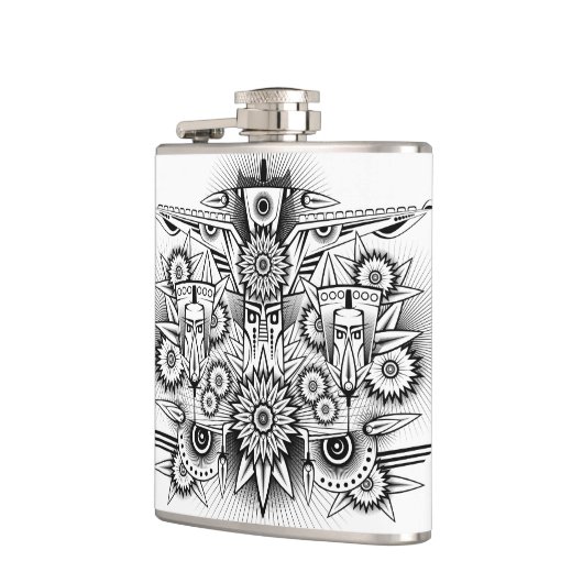 Künstlerisches Stammesdesign Flachmann (Links)