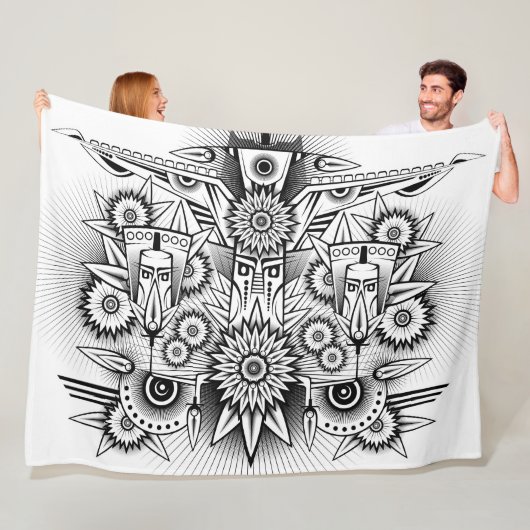 Künstlerisches Stammesdesign Fleecedecke (Beispiel)