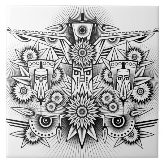 Künstlerisches Stammesdesign Fliese (Vorderseite)