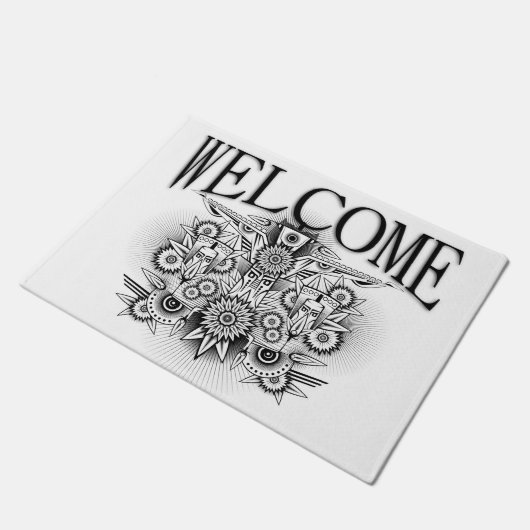 Künstlerisches Stammesdesign Fußmatte (Schrägansicht)