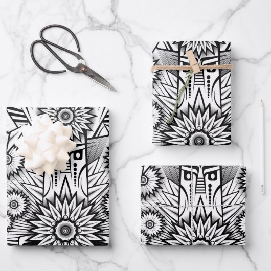 Künstlerisches Stammesdesign Geschenkpapier Set (Vorderseite)