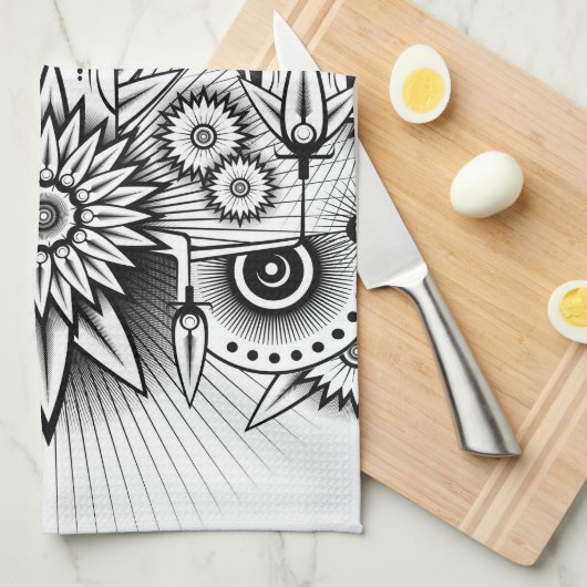 Künstlerisches Stammesdesign Geschirrtuch (Viertel Falte)