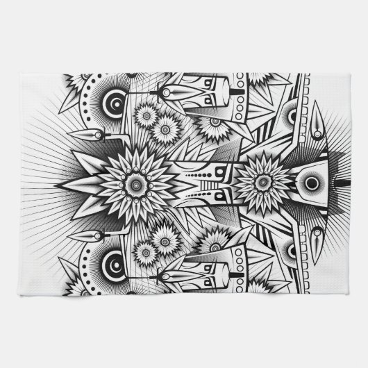 Künstlerisches Stammesdesign Geschirrtuch (Horizontal)