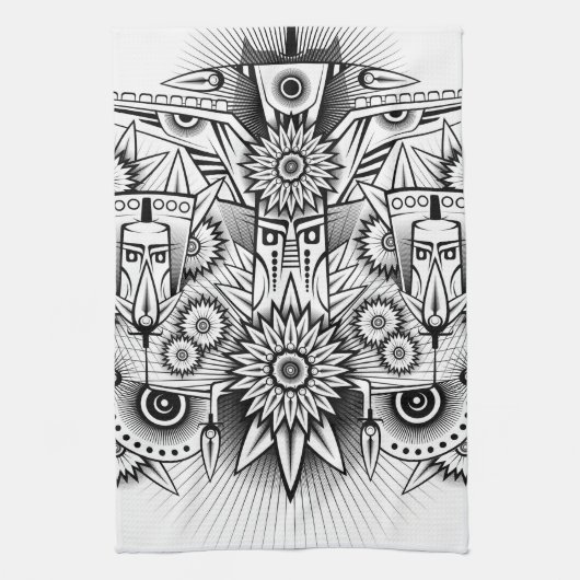 Künstlerisches Stammesdesign Geschirrtuch (Vertikal)