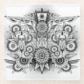 Künstlerisches Stammesdesign Glasuntersetzer (Vorderseite)