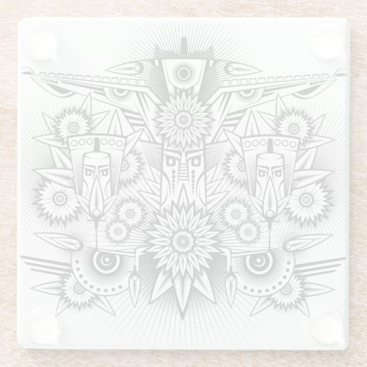 Künstlerisches Stammesdesign Glasuntersetzer (Rückseite)