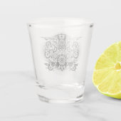 Künstlerisches Stammesdesign Schnapsglas (Rückseite)