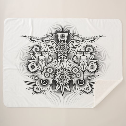 Künstlerisches Stammesdesign Sherpadecke (Vorderseite (Horizontal))