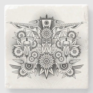 Künstlerisches Stammesdesign Steinuntersetzer