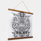 Künstlerisches Stammesdesign Wandteppich Mit Holzrahmen (Gewinkelt)