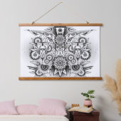 Künstlerisches Stammesdesign Wandteppich Mit Holzrahmen (Schlafzimmer)