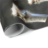 Künstlerisches Straußenportrait mit goofy expressi Geschenkpapier (Rolleneckpunkt)