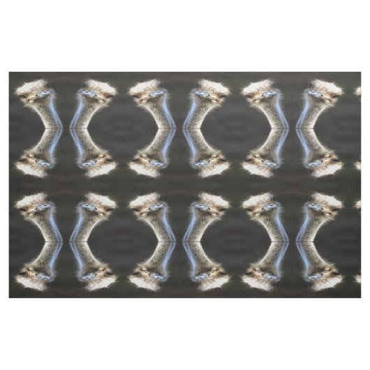 Künstlerisches Straußenportrait mit goofy expressi Stoff (Fat Quarter (45,7 x 55,9 cm))