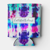 Künstlerisches Summer Pink Blue Gefärbte Krawatte Dosenkühler (Vorderseite)